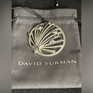 Authentic David Yurman Silver Ornaments On Embellished Cord w/ DY Pouch